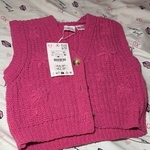 Zara Pink Knitted Girls Vest